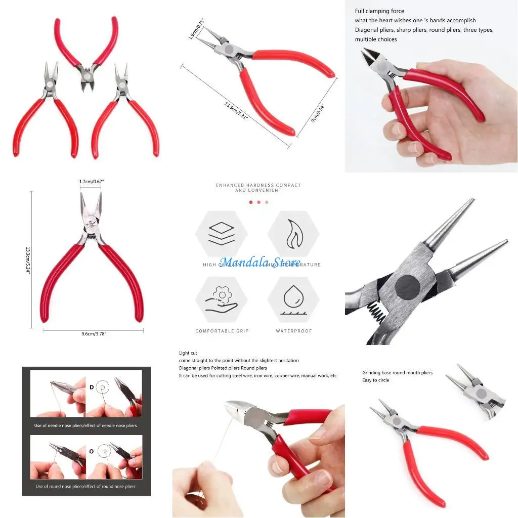 U2JC Jewelry Pliers Tool Equipment for Handcraft Beadwork Repair Beading Making Needlework DIY Jewellery Accessory Design
U2JC Jewelry Pliers Tool Equipment for Handcraft Beadwork Repair Beading Making Needlework DIY Jewellery Accessory Design