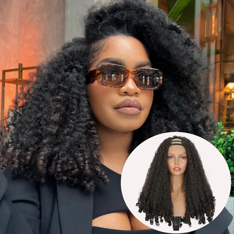 Афро-кудрявый парик с U-образной частью, вьющиеся косы, текстура волос с уникальными надувными завитками на концах, синтетический странный вьющийся парик из полных волос для женщин
Афро-кудрявый парик с U-образной частью, вьющиеся косы, текстура волос с уникальными надувными завитками на концах, синтетический странный вьющийся парик из полных волос для женщин
