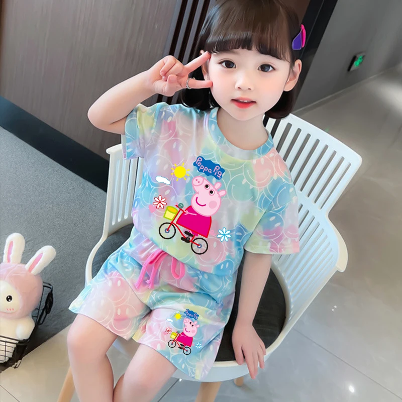 Peppas Pig Girl T Shirt Shorts 2pcs Cartoon Print Kids Clothes Set Summer Sportswear Outfit Children Casual Tracksuit Suit
Peppas Pig Girl T Shirt Shorts 2pcs Cartoon Print Kids Clothes Set Summer Sportswear Outfit Children Casual Tracksuit Suit