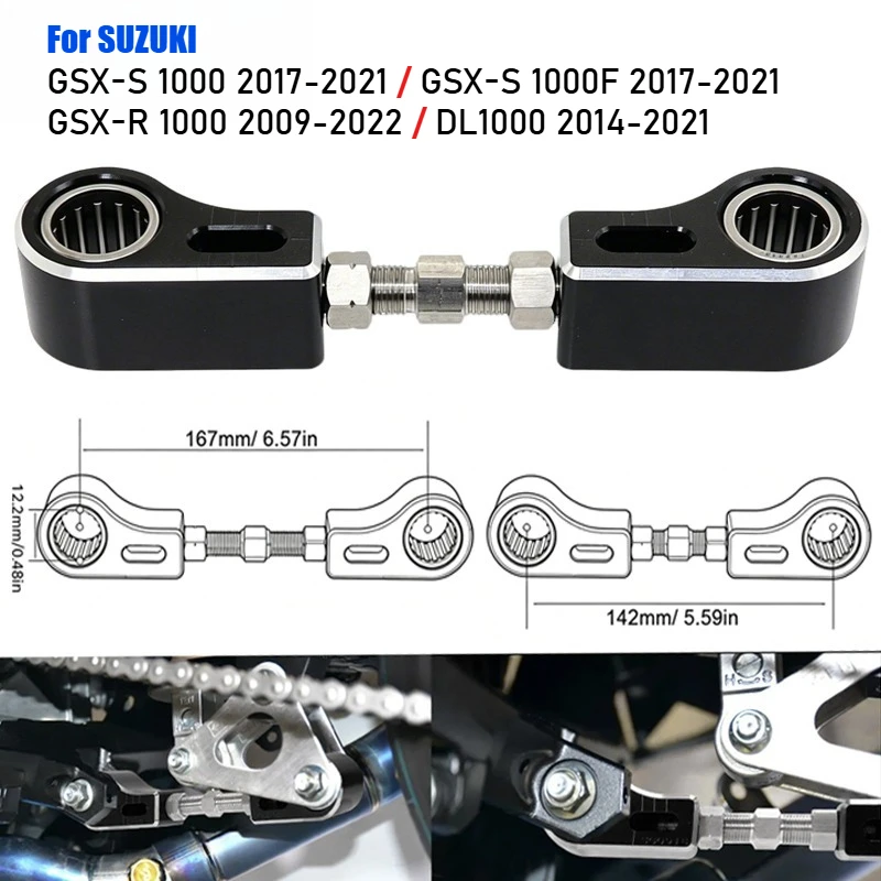 For SUZUKI GSX-S 1000 GSX-S 1000F GSX-R 1000 V-Strom 1000 DL1000 Motorcycle Adjustable Rear Lowering Links Drop Kit Accessories
For SUZUKI GSX-S 1000 GSX-S 1000F GSX-R 1000 V-Strom 1000 DL1000 Motorcycle Adjustable Rear Lowering Links Drop Kit Accessories