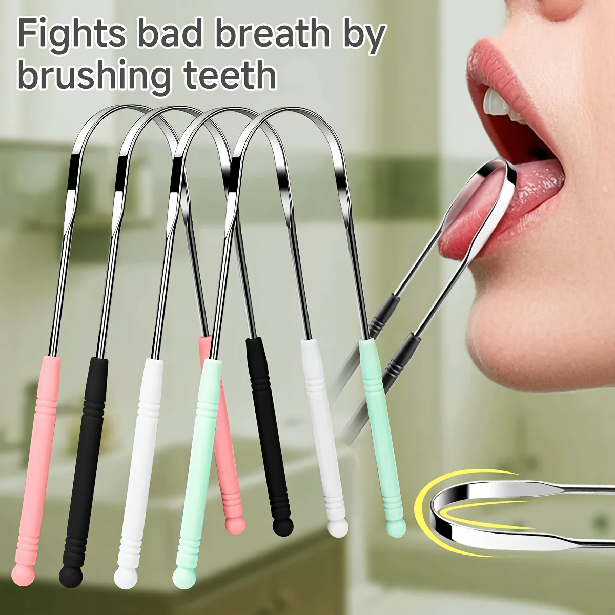 1/4pcs Reusable Stainless Steel Tongue Scraper Cleaners Reusable Oral Health Cleaning Brush , Prevent Cloudy Mouth
1/4pcs Reusable Stainless Steel Tongue Scraper Cleaners Reusable Oral Health Cleaning Brush , Prevent Cloudy Mouth
