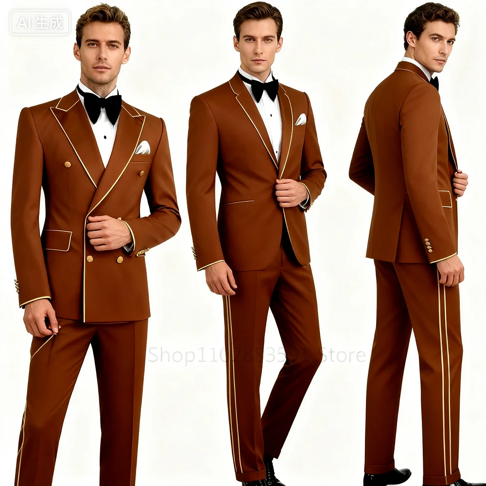 Мужские двойные мужские курящие формальные брюки Fino с вырезом и лацканами, однотонные свадебные брюки цвета хаки, костюм из двух предметов для жениха
Мужские двойные мужские курящие формальные брюки Fino с вырезом и лацканами, однотонные свадебные брюки цвета хаки, костюм из двух предметов для жениха