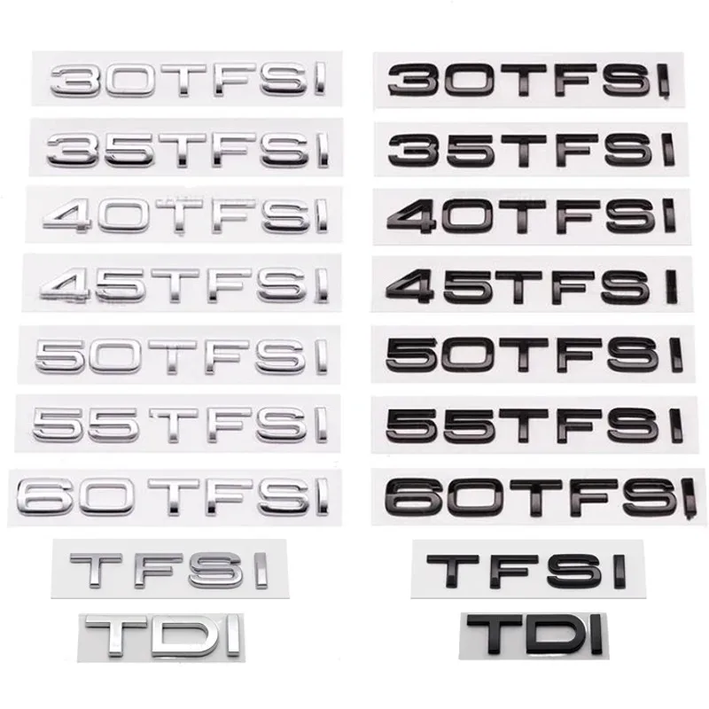 Estilo de coche3035404550 55 60 TFSI 2,0 TDI Logo emblema insignia del maletero trasero pegatina para Audi A4 A5A6A7A8Q3Q5Q6Q7Q8
Estilo de coche3035404550 55 60 TFSI 2,0 TDI Logo emblema insignia del maletero trasero pegatina para Audi A4 A5A6A7A8Q3Q5Q6Q7Q8