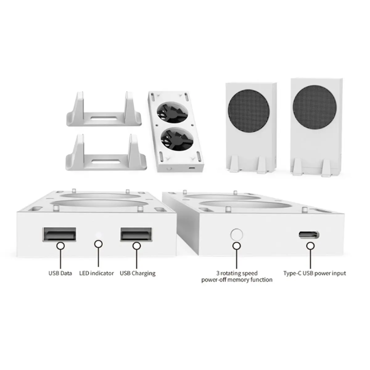 Для консоли, двойной охладитель, вертикальный вентилятор, система 2, USB-концентратор, зарядная охлаждающая подставка
Для консоли, двойной охладитель, вертикальный вентилятор, система 2, USB-концентратор, зарядная охлаждающая подставка