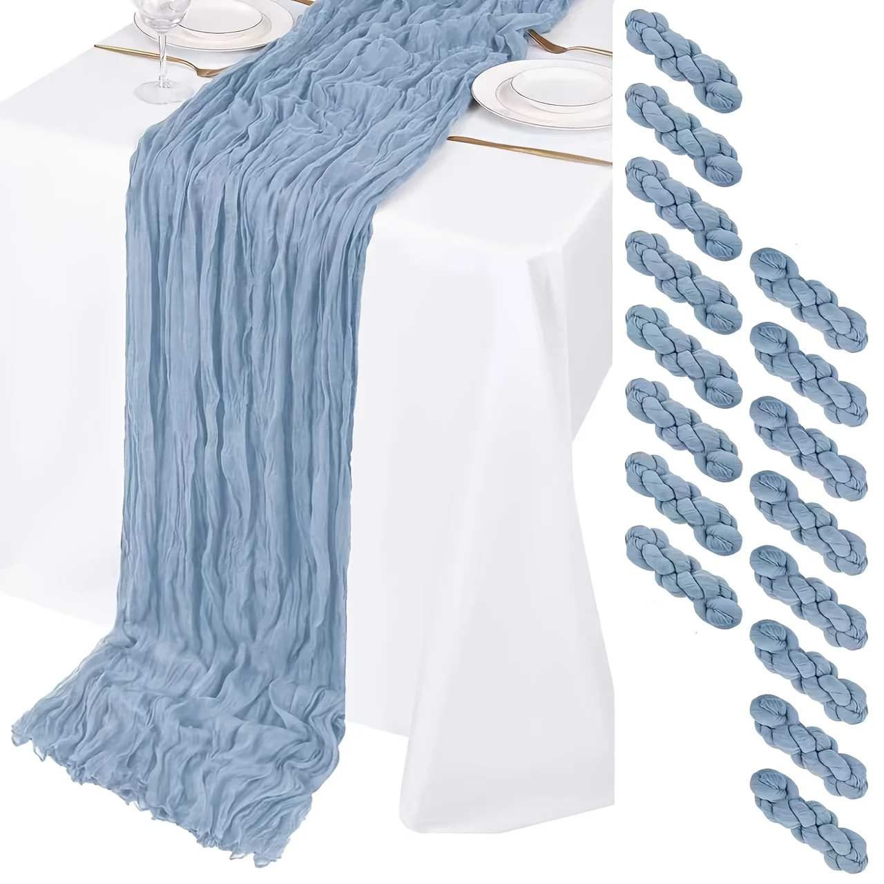 16pcs Cheesecloth Table Runner 10FT, 21.5"X120" Cheesecloth, Gauze Table Cloth, Boho Table Decoration, Solid Color Table for Wedding Party, Bridal Shower, Thanksgiving & Christmas Decoration
16pcs Cheesecloth Table Runner 10FT, 21.5"X120" Cheesecloth, Gauze Table Cloth, Boho Table Decoration, Solid Color Table for Wedding Party, Bridal Shower, Thanksgiving & Christmas Decoration