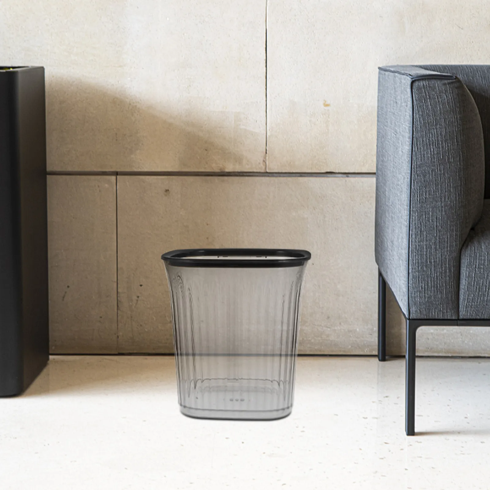 Large Capacity Transparent Striped Square Trash Can for Bedroom Living Room Bathroom Kitchen Countertop Plastic Waste Basket
Large Capacity Transparent Striped Square Trash Can for Bedroom Living Room Bathroom Kitchen Countertop Plastic Waste Basket