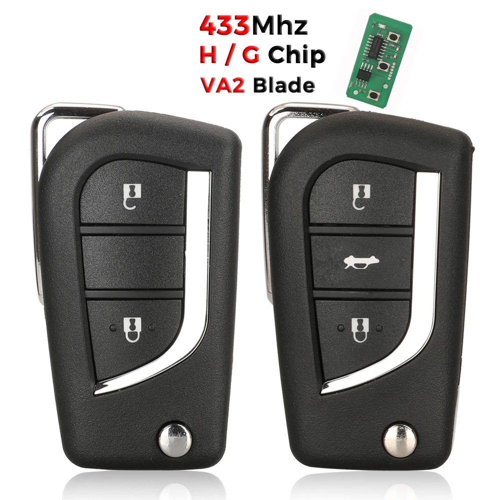 jingyuqin 2/3 Button For Toyota Carrolla AYGO Verso Avensis Citroen C1 Peugeot 108 Filp Remote Car Key Fob 433MHz H/G Chip
jingyuqin 2/3 Button For Toyota Carrolla AYGO Verso Avensis Citroen C1 Peugeot 108 Filp Remote Car Key Fob 433MHz H/G Chip