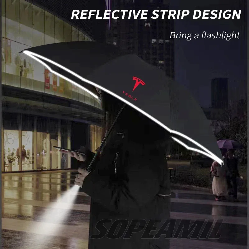 Car Led Light Automatic Folding Windproof Sunshade Umbrella For Tesla Cybertruck Beast Roadster Model 3 Model Y Model S Model X
Car Led Light Automatic Folding Windproof Sunshade Umbrella For Tesla Cybertruck Beast Roadster Model 3 Model Y Model S Model X
