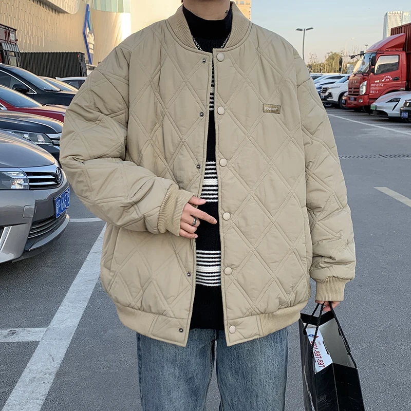 Men's Diamond Patterned Fce Lined Thiened Cotton Baseball Jaet Winter Trendy Brand Padded Coat Outerwear
Men's Diamond Patterned Fce Lined Thiened Cotton Baseball Jaet Winter Trendy Brand Padded Coat Outerwear