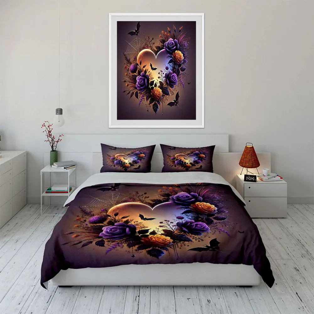 Floral Gothic Halloween Decor Set Bedding Set with 1 Duvet Cover 2 Pillowcases Single Double King Queen, Gift
Floral Gothic Halloween Decor Set Bedding Set with 1 Duvet Cover 2 Pillowcases Single Double King Queen, Gift