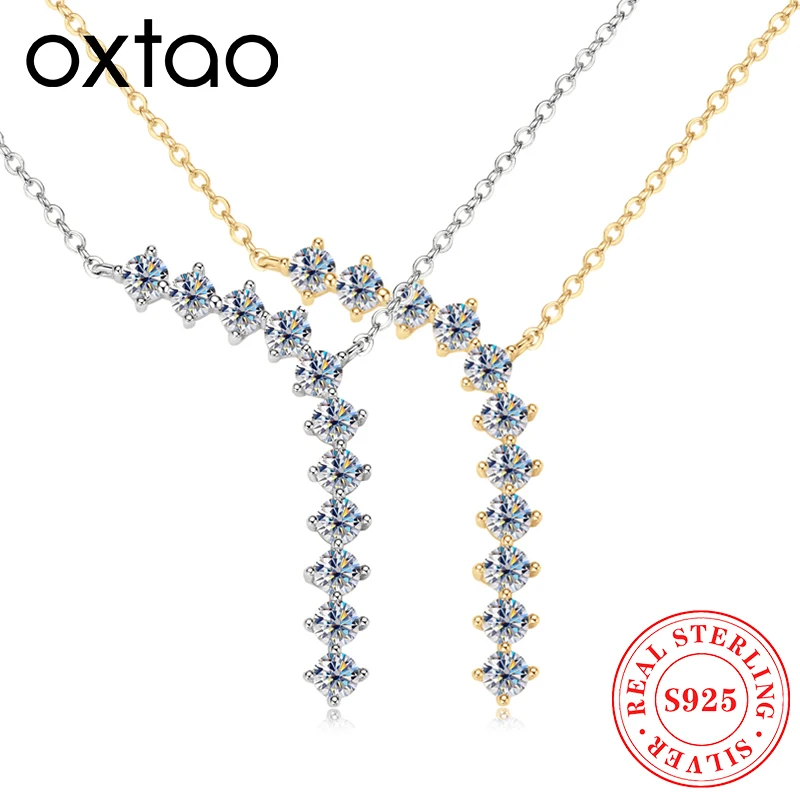 OXTAO GRA сертифицированное ожерелье с подвеской из муассанита для женщин, стерлинговое серебро S925, цепочка на ключицу, Y-образные ожерелья, ювелирные изделия
OXTAO GRA сертифицированное ожерелье с подвеской из муассанита для женщин, стерлинговое серебро S925, цепочка на ключицу, Y-образные ожерелья, ювелирные изделия