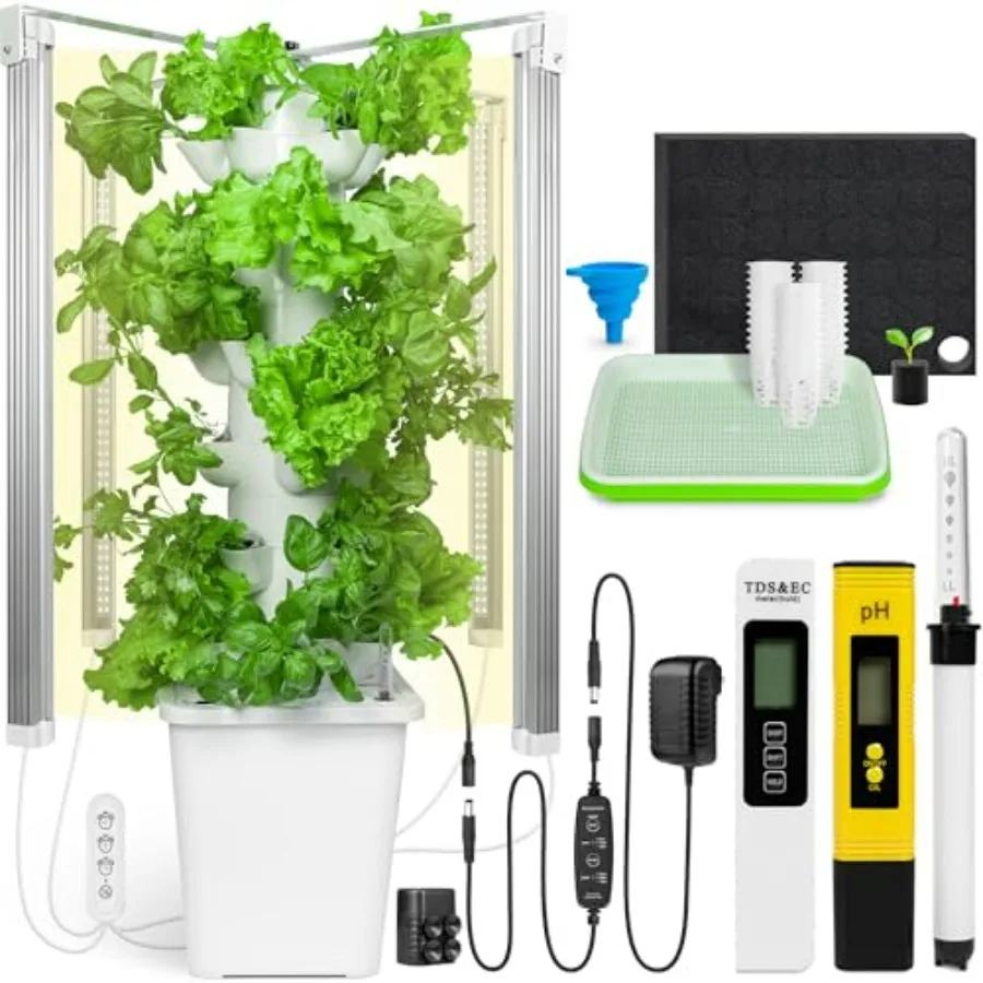 Гидропонная система выращивания Carpathen Hydroponic Tower - комплект для вертикального садоводства в помещении на 30 растений с LED-подсветкой, таймером и измерителем pH/TDS
Гидропонная система выращивания Carpathen Hydroponic Tower - комплект для вертикального садоводства в помещении на 30 растений с LED-подсветкой, таймером и измерителем pH/TDS