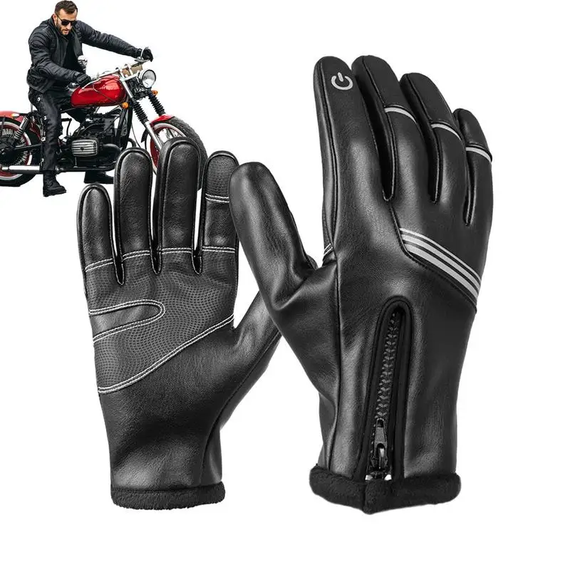 Men's PU Leather Winter Cycling Gloves with Touchscreen Capability Windproof and Waterproof Gloves for Winter Bike Riding
Men's PU Leather Winter Cycling Gloves with Touchscreen Capability Windproof and Waterproof Gloves for Winter Bike Riding