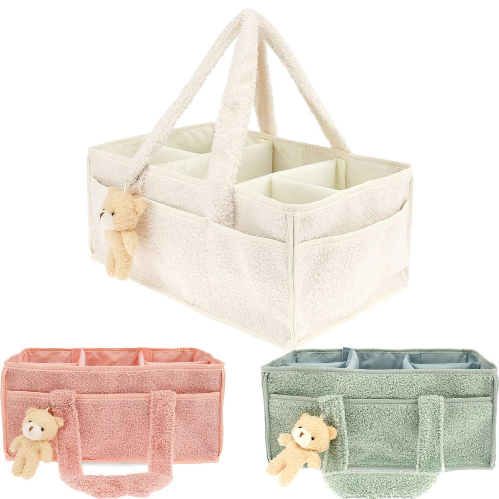 Diaper Bag for Baby Plush Diaper Organizer with Bear Portable Diaper Caddy Organizer with Removable Dividers for Baby Care
Diaper Bag for Baby Plush Diaper Organizer with Bear Portable Diaper Caddy Organizer with Removable Dividers for Baby Care