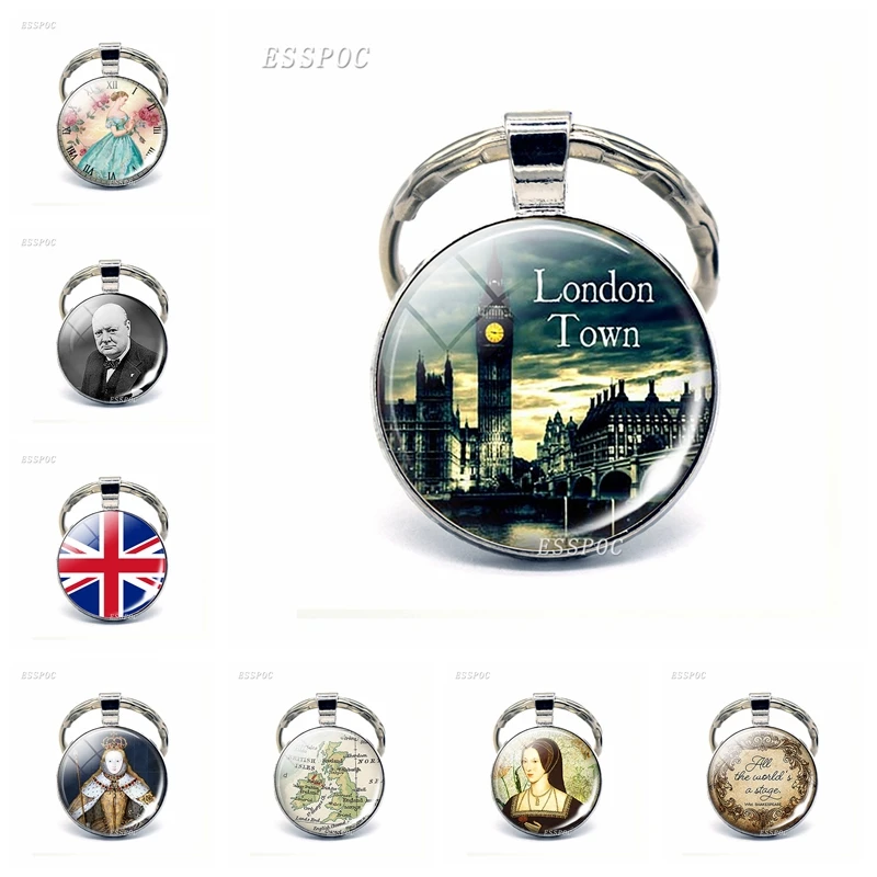 England Big Ben Keychain British London Souvenir Gift United Kingdom Flag Map Elizabeth Churchill Glass Cabochon Key Chain Rings
England Big Ben Keychain British London Souvenir Gift United Kingdom Flag Map Elizabeth Churchill Glass Cabochon Key Chain Rings