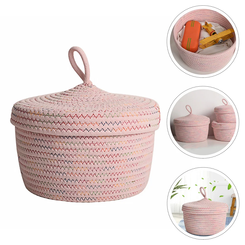 Storage Box with Lid Remote Controller Holder Household Furnishing Tabletop Basket Woven Mini Cotton Rope Decorative
Storage Box with Lid Remote Controller Holder Household Furnishing Tabletop Basket Woven Mini Cotton Rope Decorative