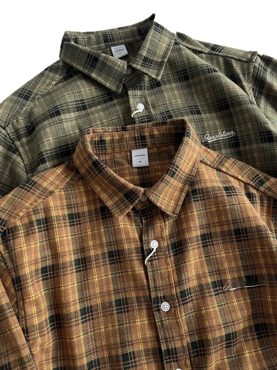 Retro Washed Long Sleeve Plaid Shirt Men's Casual Outerwear Loose Fit Japanese Style Spring Autumn Trendy Brand Color Block S...
Retro Washed Long Sleeve Plaid Shirt Men's Casual Outerwear Loose Fit Japanese Style Spring Autumn Trendy Brand Color Block S...