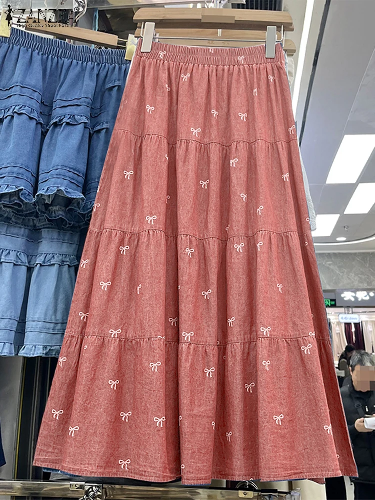 ZANZEA Women Denim Maxi Skirts Casual Ruffled A-Line Overskirts 2025 Summer Bohemian Loose Ankle-Length Bottoms Oversized
ZANZEA Women Denim Maxi Skirts Casual Ruffled A-Line Overskirts 2025 Summer Bohemian Loose Ankle-Length Bottoms Oversized