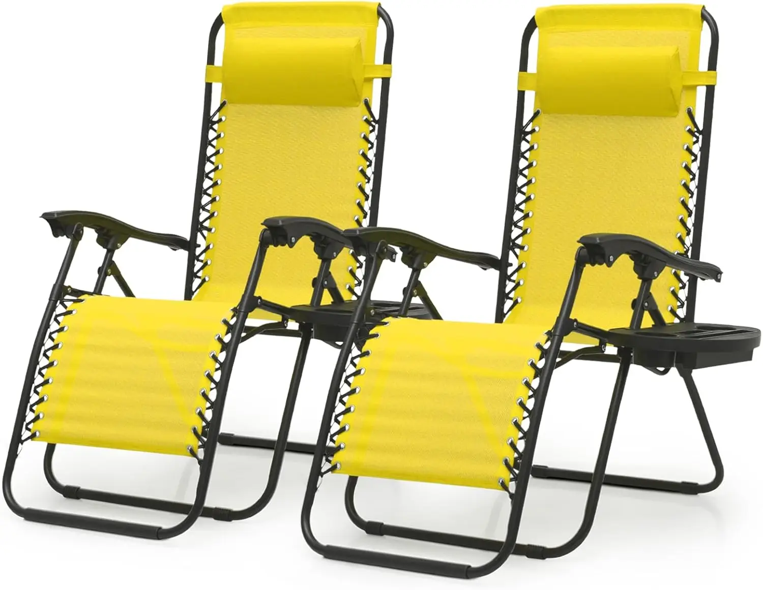 Zero Gravity Lounge Chairs Set of 2, Outdoor Patio Reclining Chair with Side Tray, Adjustable Anti-Gravity Recliners with Pillow
Zero Gravity Lounge Chairs Set of 2, Outdoor Patio Reclining Chair with Side Tray, Adjustable Anti-Gravity Recliners with Pillow