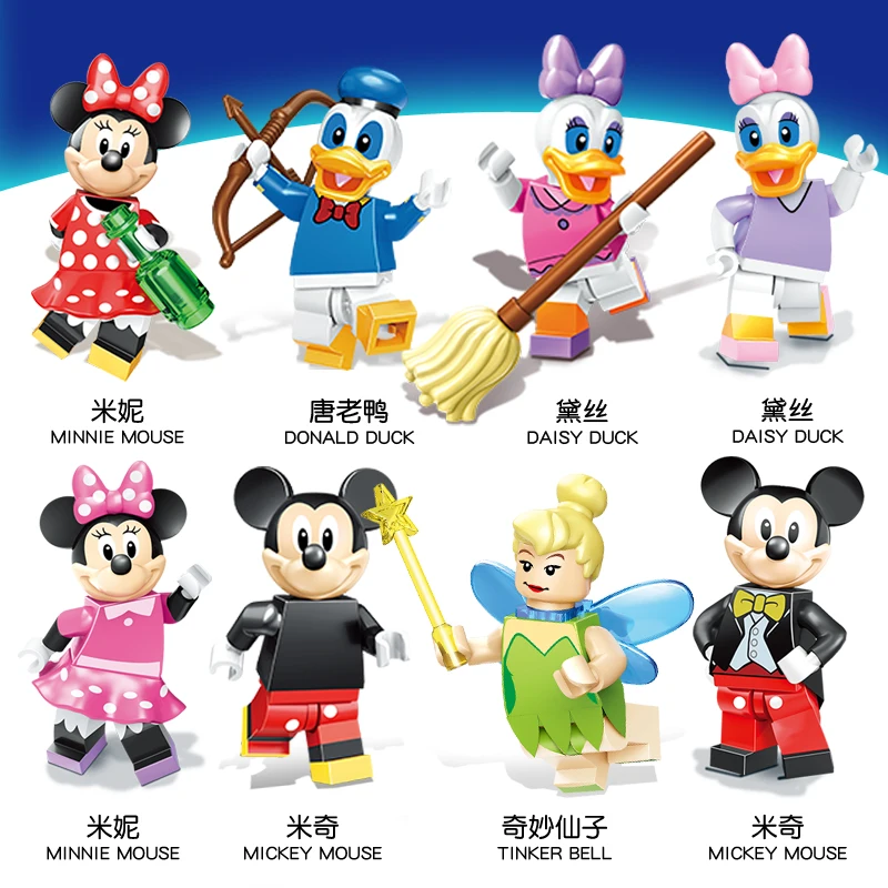 8-in-1 Building Block Figures,including Minnie Mouse,Mickey Mouse,Donald Duck,Daisy Duck,Tinker Bell,collectible creative gift
8-in-1 Building Block Figures,including Minnie Mouse,Mickey Mouse,Donald Duck,Daisy Duck,Tinker Bell,collectible creative gift