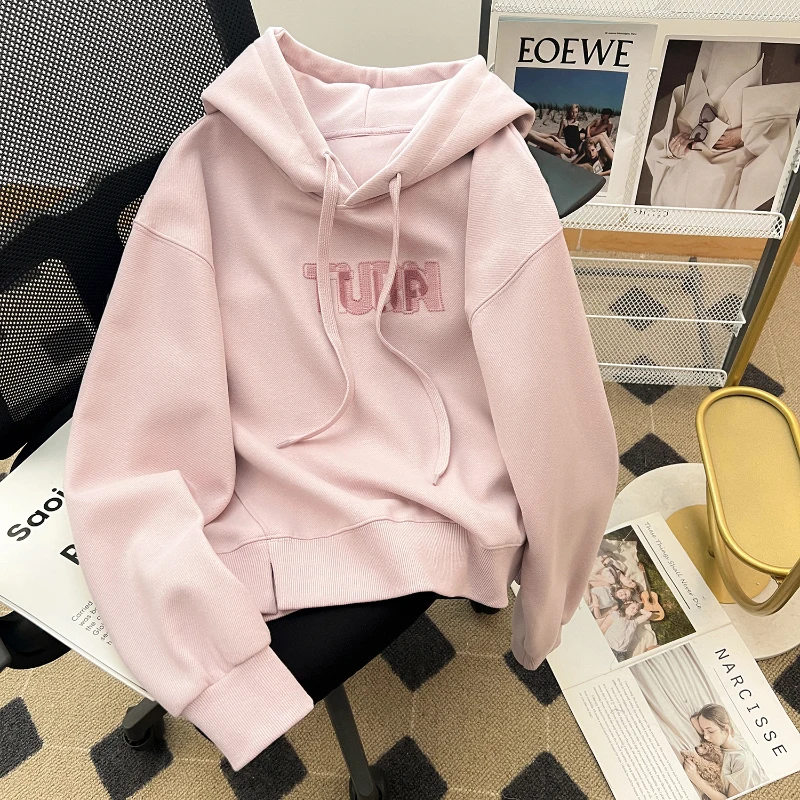 Women's Loose Sweatshirts Fall Winter Fleece Thick Thermal Trend Hoodies Drawstring Letter Embroidery Casual Hooded Pullovers
Women's Loose Sweatshirts Fall Winter Fleece Thick Thermal Trend Hoodies Drawstring Letter Embroidery Casual Hooded Pullovers