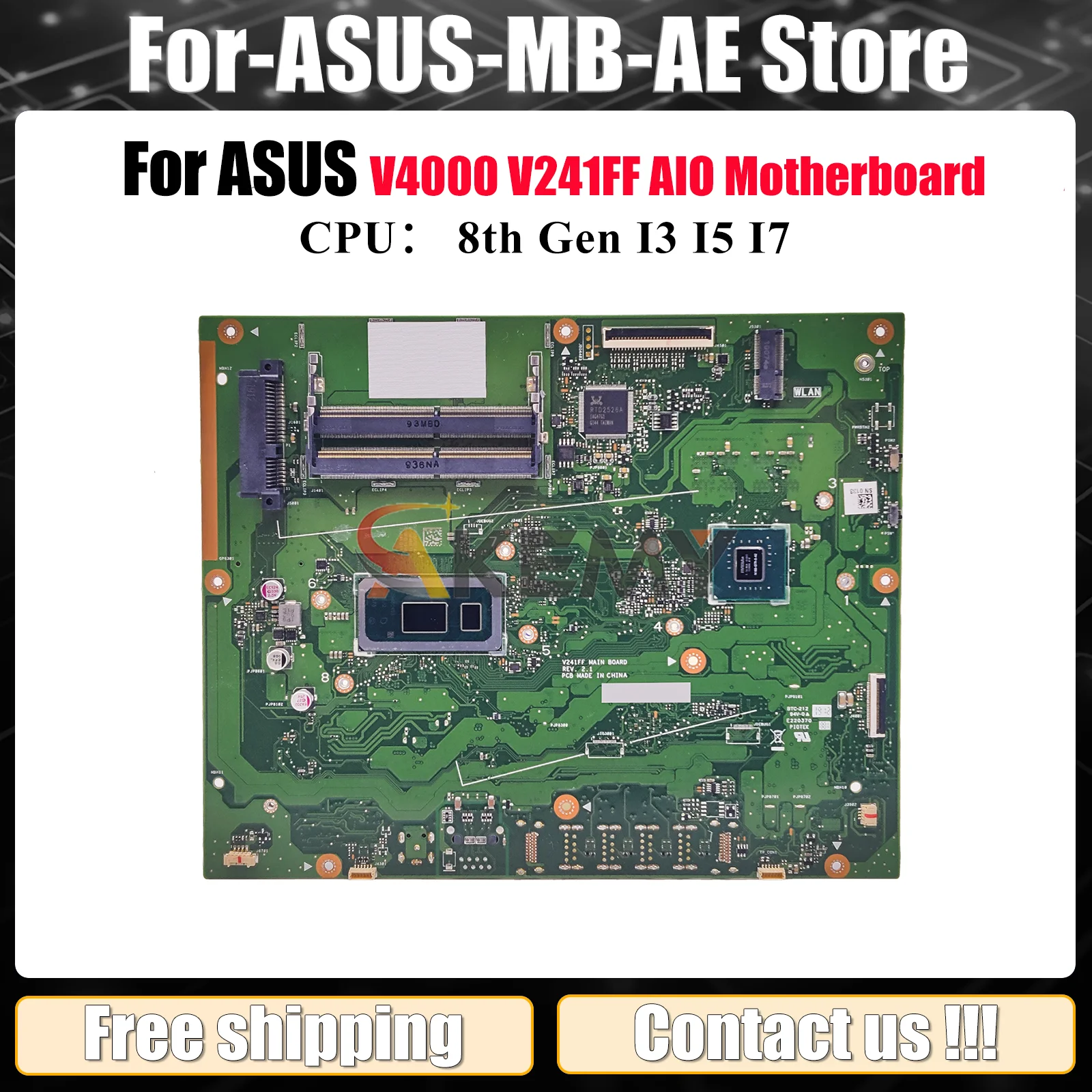 V241FF Motherboard For ASUS Vivo AiO V4000 V241F V241FF Mainboard With I3 I5 I7 CPU 100% tests OK fast shipping High quality
V241FF Motherboard For ASUS Vivo AiO V4000 V241F V241FF Mainboard With I3 I5 I7 CPU 100% tests OK fast shipping High quality