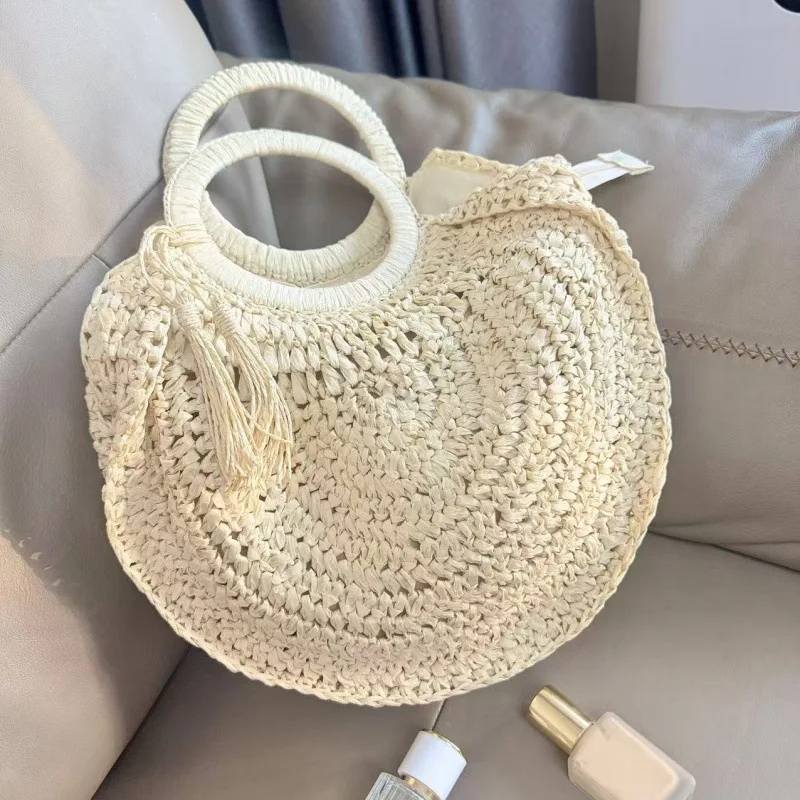 2026 Straw Bag Rattan Woven Round Tassel Handbag for Women Large Capacity Shoulder Tote Purse Ladies Holiday Wood Handle Bag
2026 Straw Bag Rattan Woven Round Tassel Handbag for Women Large Capacity Shoulder Tote Purse Ladies Holiday Wood Handle Bag