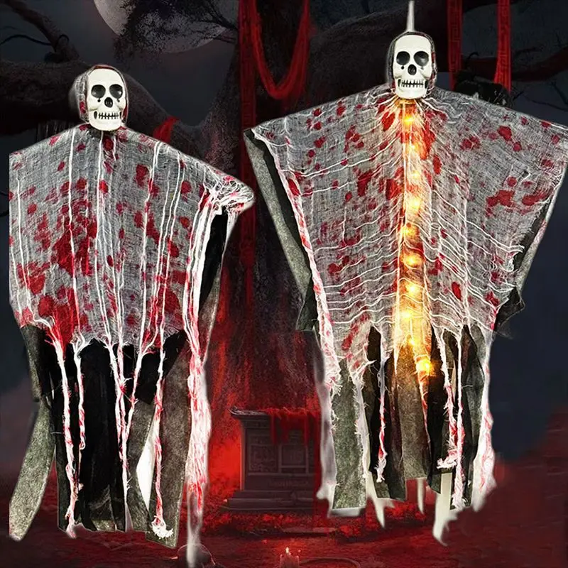 Halloween Decoration Stained with Blood Glowing Skull Hanging Ghost House External Hanging Ghost Decoration Haunted House Scene
Halloween Decoration Stained with Blood Glowing Skull Hanging Ghost House External Hanging Ghost Decoration Haunted House Scene