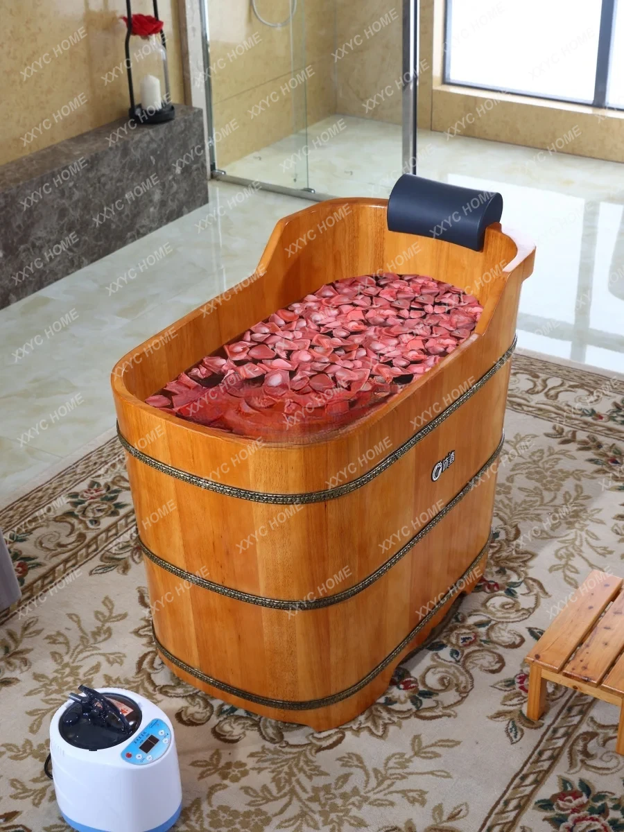 A Elevated oak bath wooden tub bath sweat steam tub
A Elevated oak bath wooden tub bath sweat steam tub