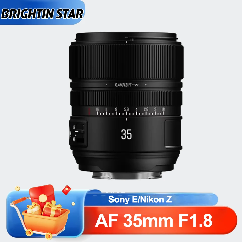 Полнокадровый объектив Brightin Star AF 35 мм F1.8 с автоматической фокусировкой и большим диафрагмой с фиксированным фокусом для Sony E Nikon Z
Полнокадровый объектив Brightin Star AF 35 мм F1.8 с автоматической фокусировкой и большим диафрагмой с фиксированным фокусом для Sony E Nikon Z