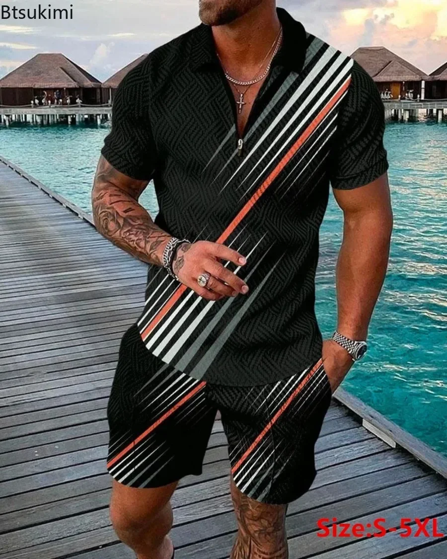 2025 Men's Shorts Sets Short Sleeve Zipper Pullover Street Shorts Two Piece Casual Sportswear Vintage Print Men Summer Sets 5XL
2025 Men's Shorts Sets Short Sleeve Zipper Pullover Street Shorts Two Piece Casual Sportswear Vintage Print Men Summer Sets 5XL