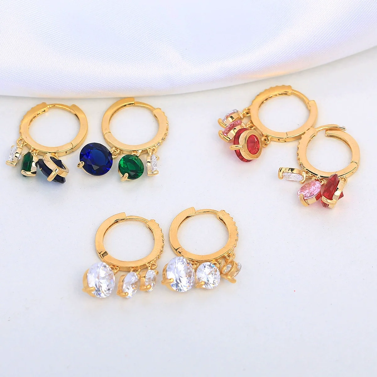 925 Silver Needle Luxury Multicolor Gemstone Hoop Earrings, Elegant Bridal Wedding Jewelry Gift for Women
925 Silver Needle Luxury Multicolor Gemstone Hoop Earrings, Elegant Bridal Wedding Jewelry Gift for Women