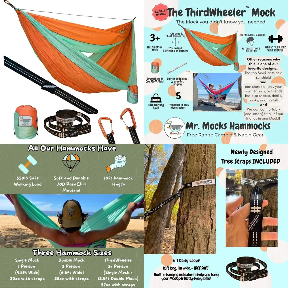Backpacking Hammocks for Single, Double, and Bunk Bed Use - Lightweight Outdoor Survival Gear with Featherlite Design
Backpacking Hammocks for Single, Double, and Bunk Bed Use - Lightweight Outdoor Survival Gear with Featherlite Design