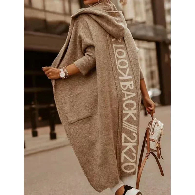 Women Knitted Cardigan Hooded Letters Loose Sweaters Full Sleeves Fall Fashion New Streetwear for Woman
Women Knitted Cardigan Hooded Letters Loose Sweaters Full Sleeves Fall Fashion New Streetwear for Woman