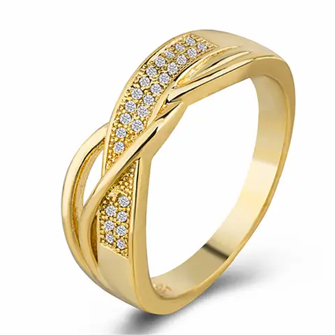 18k Yellow Gold Hot Sale Ring New Creative Ribbon Model Diamond Engagement Ring