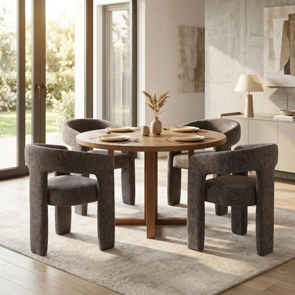 Charcoal Grey Chenille Upholstered Dining Chairs Set of 4 with Thick Cushions and Wide Seats, Solid Wood, Easy Assembly for Kitc
Charcoal Grey Chenille Upholstered Dining Chairs Set of 4 with Thick Cushions and Wide Seats, Solid Wood, Easy Assembly for Kitc