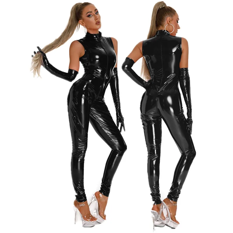 Sexy Hot Women Faux Leather Jumpsuits Shiny PVC Bodysuits Zipper Open Crotch Catsuit Stretch Bodystocking Erotic Costumes
Sexy Hot Women Faux Leather Jumpsuits Shiny PVC Bodysuits Zipper Open Crotch Catsuit Stretch Bodystocking Erotic Costumes