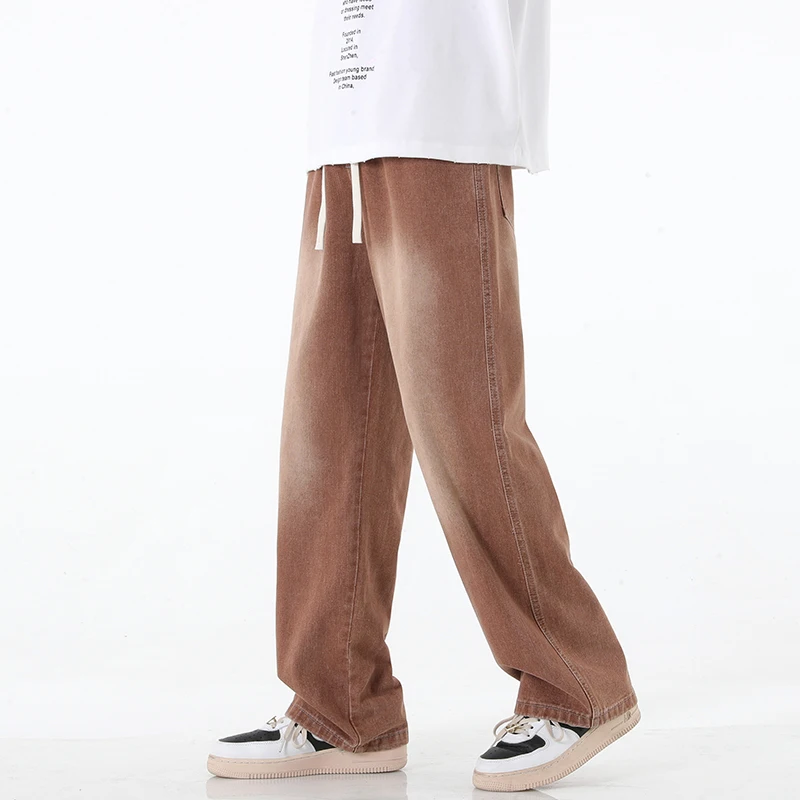 Oversize Retro Men's Baggy Wide-leg Jeans Fashion Hip Hop Streetwear Autumn Casual Elastic Waist Korean Straight Denim Pants
Oversize Retro Men's Baggy Wide-leg Jeans Fashion Hip Hop Streetwear Autumn Casual Elastic Waist Korean Straight Denim Pants
