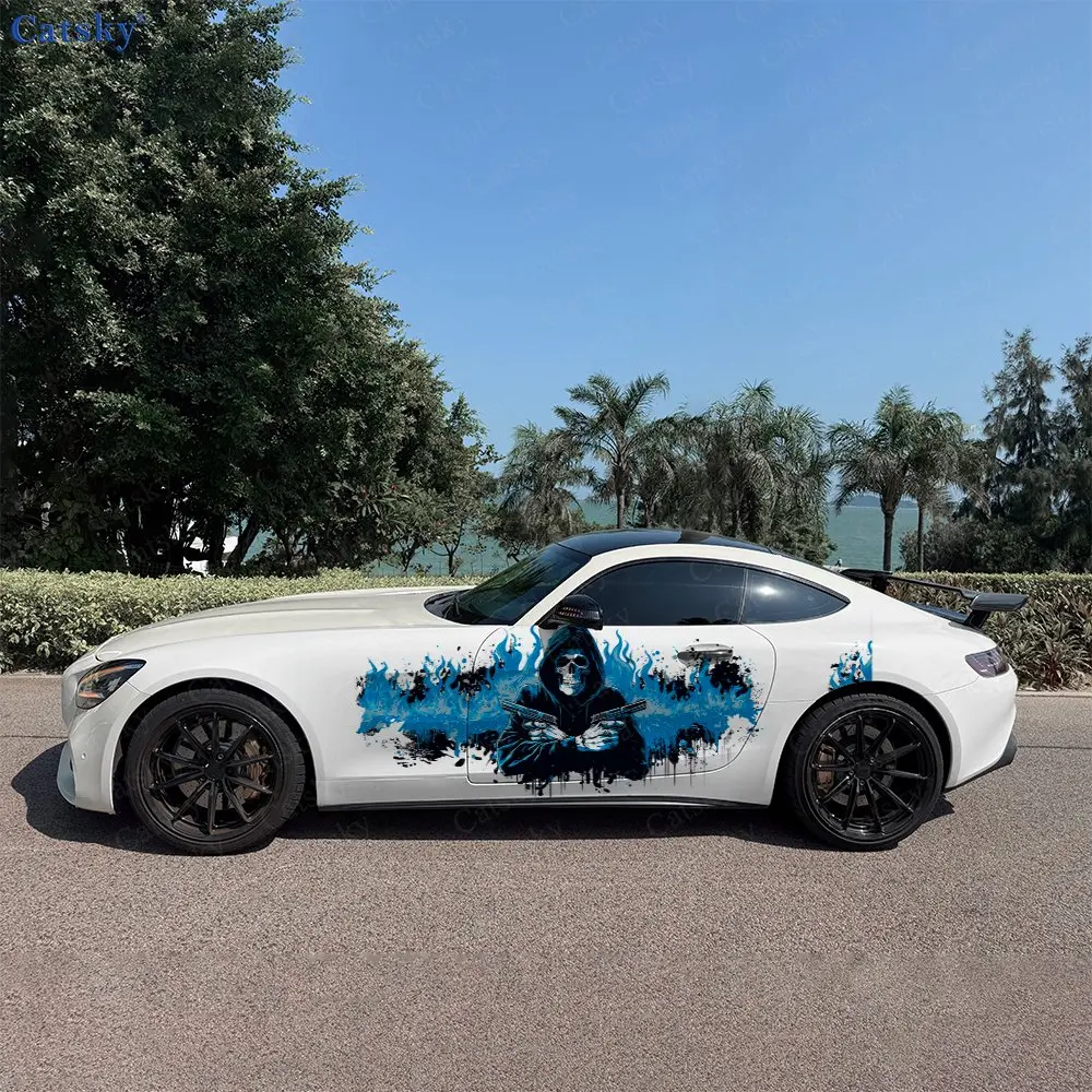 2pcs Blue Flame Skull Decal, Durable, Fade-Resistant, Enhance Your Vehicles Aesthetic With Bold Art Design Car Vinyl Wrap
2pcs Blue Flame Skull Decal, Durable, Fade-Resistant, Enhance Your Vehicles Aesthetic With Bold Art Design Car Vinyl Wrap