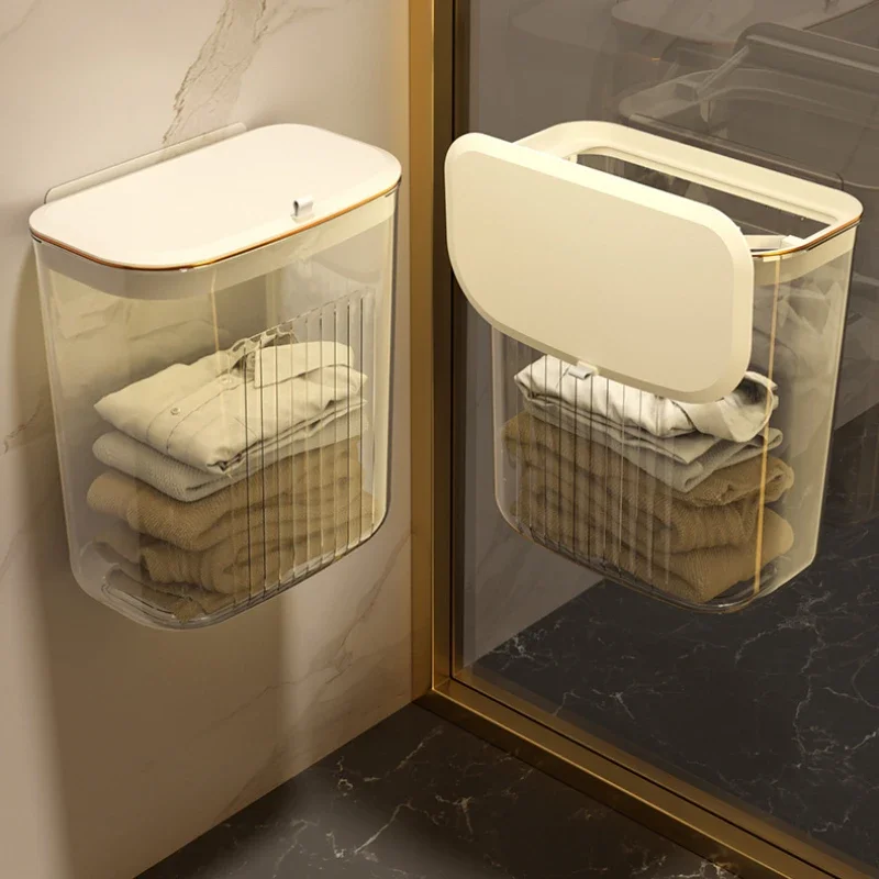 Laundry Wall Basket Space Saving Basket with Lid Wall Mounted Dirty Clothes Laundry Hamper Container Home Storage Supplies
Laundry Wall Basket Space Saving Basket with Lid Wall Mounted Dirty Clothes Laundry Hamper Container Home Storage Supplies
