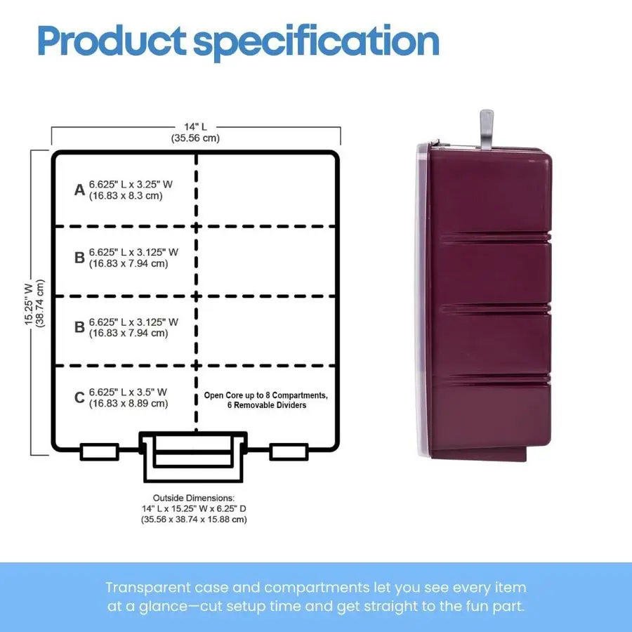 Designs Super Satchel Compartment Box Stackable Durable Art Storage with 8 Removable Compartments, Smart Closure, and Portable D
Designs Super Satchel Compartment Box Stackable Durable Art Storage with 8 Removable Compartments, Smart Closure, and Portable D