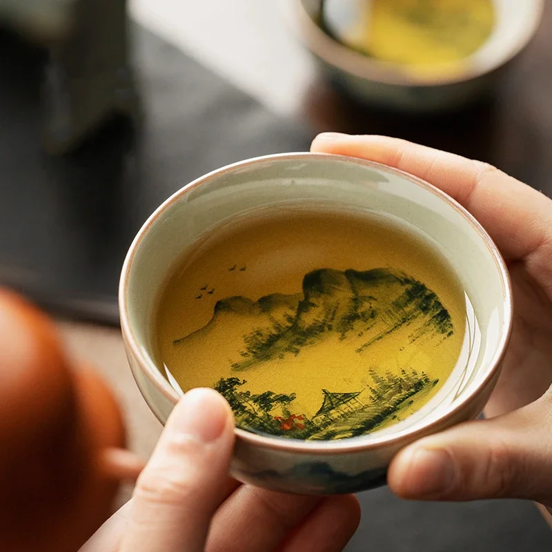Hand Painted Pu er Bowl Cup Chinese Antique Landscape Pottery Jingdezheng Cups Tea Cup Set Teaware Boat Mugs For Tea Ceremony
Hand Painted Pu er Bowl Cup Chinese Antique Landscape Pottery Jingdezheng Cups Tea Cup Set Teaware Boat Mugs For Tea Ceremony