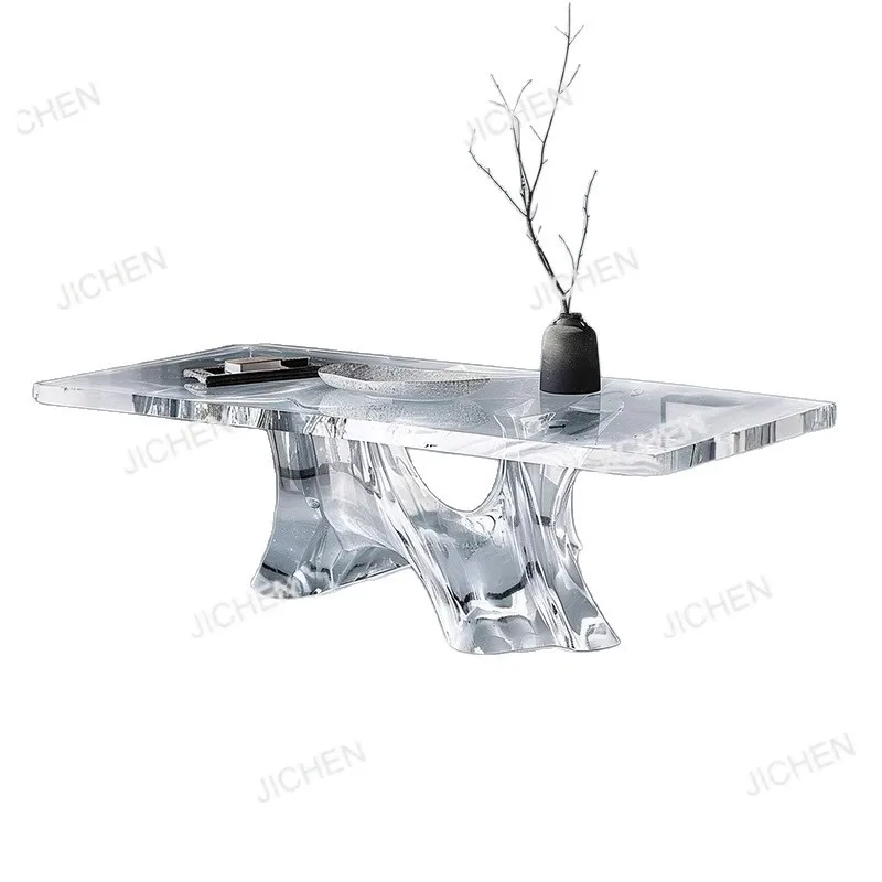 Легкий роскошный журнальный столик и стулья из хрустального стекла, прозрачный обеденный стол из высококачественной смолы для виллы, индивидуальный заказ
Легкий роскошный журнальный столик и стулья из хрустального стекла, прозрачный обеденный стол из высококачественной смолы для виллы, индивидуальный заказ