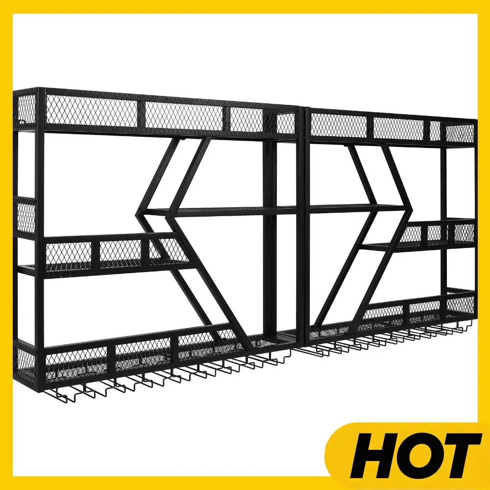 Wall Mounted Liquor Bottle Display Shelf 3-Tier Liquor Storage Rack Metal with Glass Holder for Dining Room Home & Kitchen Black
Wall Mounted Liquor Bottle Display Shelf 3-Tier Liquor Storage Rack Metal with Glass Holder for Dining Room Home & Kitchen Black