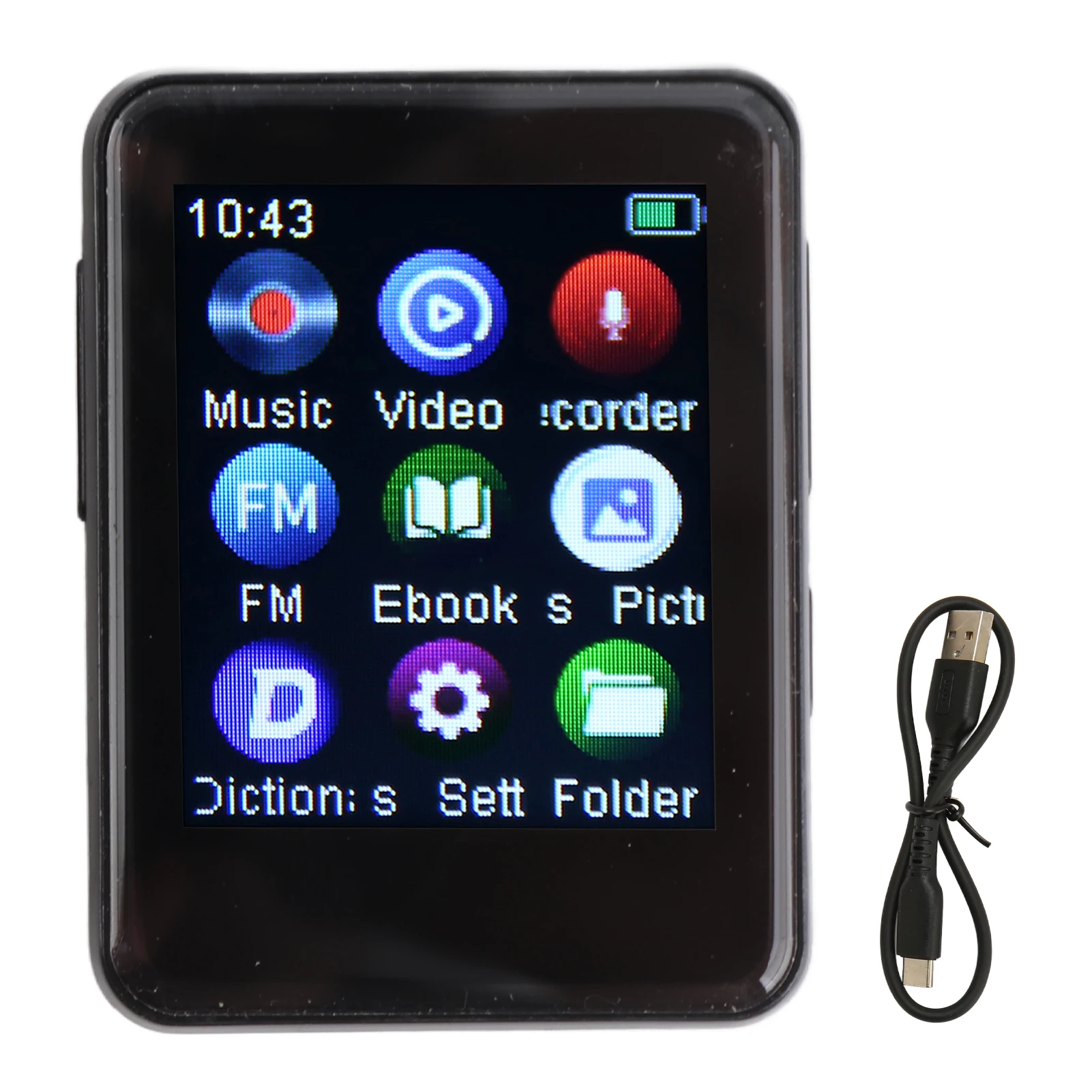 Цифровой диктофон, MP3-плеер, Hi-Fi стереозвук, BT 5,0, встроенный динамик, FM-радио, электрическая книга, будильник
Цифровой диктофон, MP3-плеер, Hi-Fi стереозвук, BT 5,0, встроенный динамик, FM-радио, электрическая книга, будильник