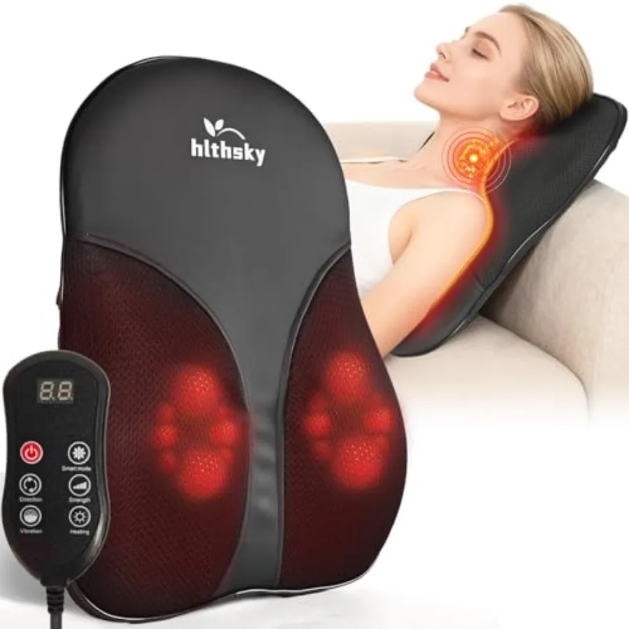 Shiatsu Back and Neck Massager for Pain Relief Deep Tissue, 3D Kneading Lower Back Massager Pillow with Vibration Airbag for Ba
Shiatsu Back and Neck Massager for Pain Relief Deep Tissue, 3D Kneading Lower Back Massager Pillow with Vibration Airbag for Ba