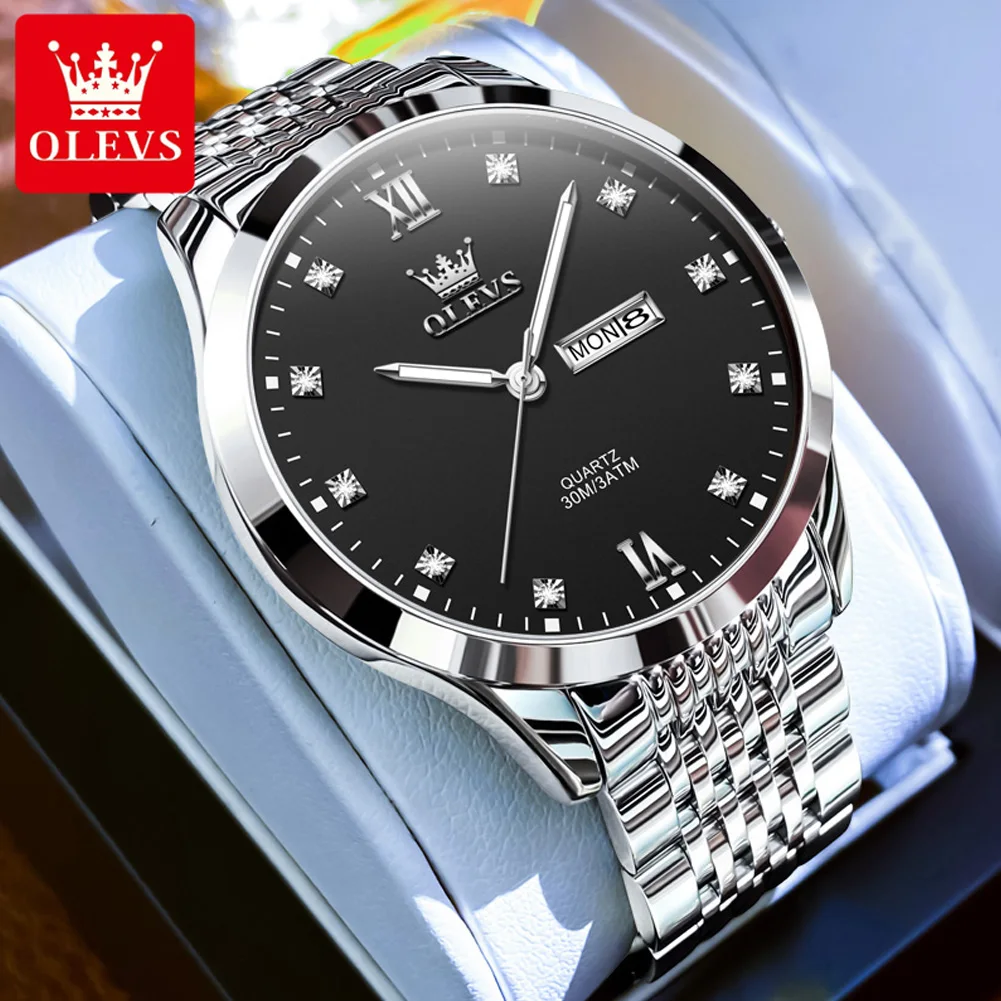 OLEVS Men's Watches Simple Fashion Stainless Steel Original Brand Quartz Wristwatch for Man Waterproof Luminous Date Week Dress
OLEVS Men's Watches Simple Fashion Stainless Steel Original Brand Quartz Wristwatch for Man Waterproof Luminous Date Week Dress