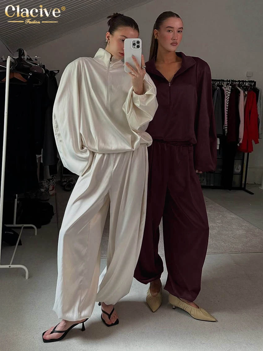 Clacive Fashion Свободный белый вязаный комплект из 2 предметов для женщин 2025 Элегантная рубашка с длинным рукавом и широкими брюками с высокой талией Женский комплект
Clacive Fashion Свободный белый вязаный комплект из 2 предметов для женщин 2025 Элегантная рубашка с длинным рукавом и широкими брюками с высокой талией Женский комплект