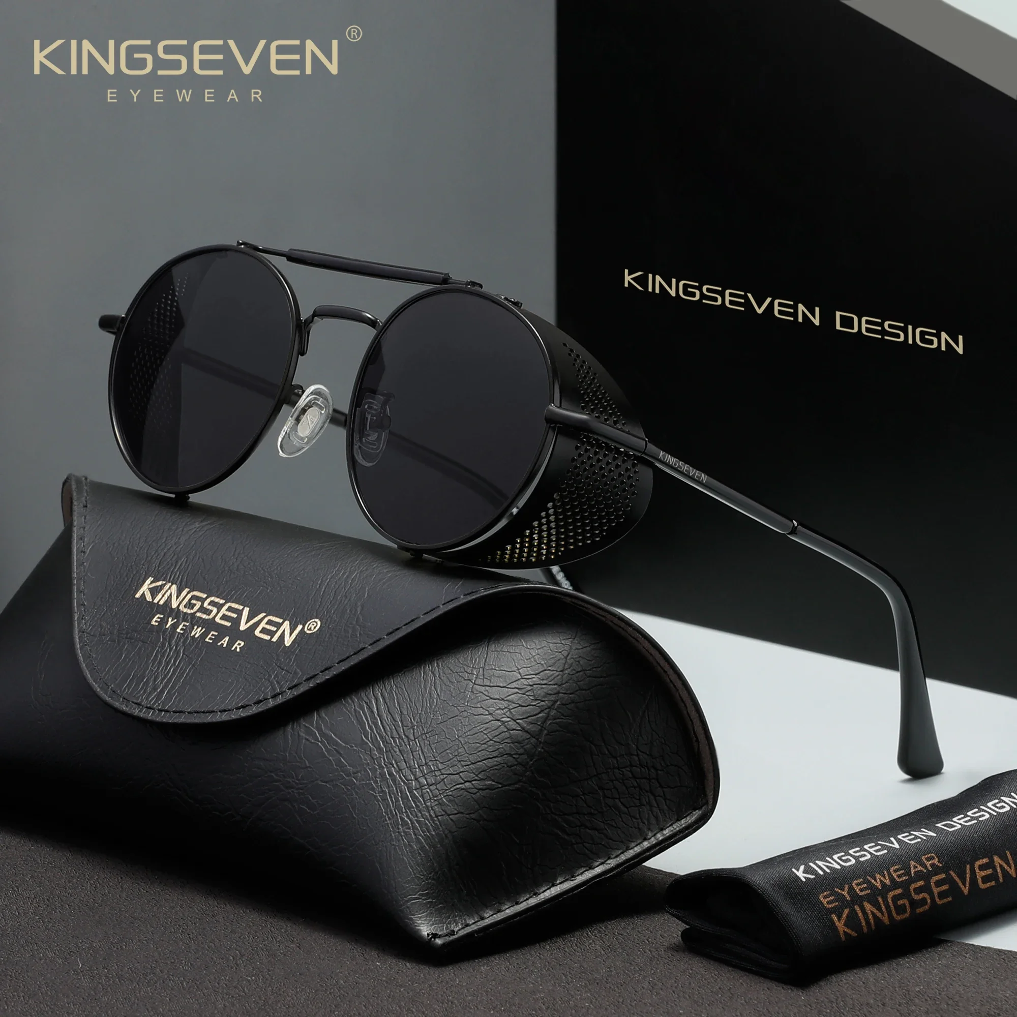 KINGSEVEN Brand Designer Retro Style Gothic Steampunk Sunglasses Polarized Men Women Small Round Eyewear
KINGSEVEN Brand Designer Retro Style Gothic Steampunk Sunglasses Polarized Men Women Small Round Eyewear