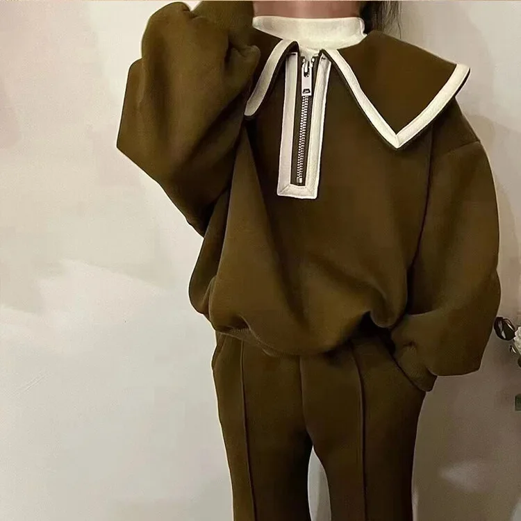 Children Sets 2022 Turn-down Collar Zipper Pullover Flare Pants Elastic Waist Ankle Length Cotton Solid Soft Autumn Girls Kids
Children Sets 2022 Turn-down Collar Zipper Pullover Flare Pants Elastic Waist Ankle Length Cotton Solid Soft Autumn Girls Kids
